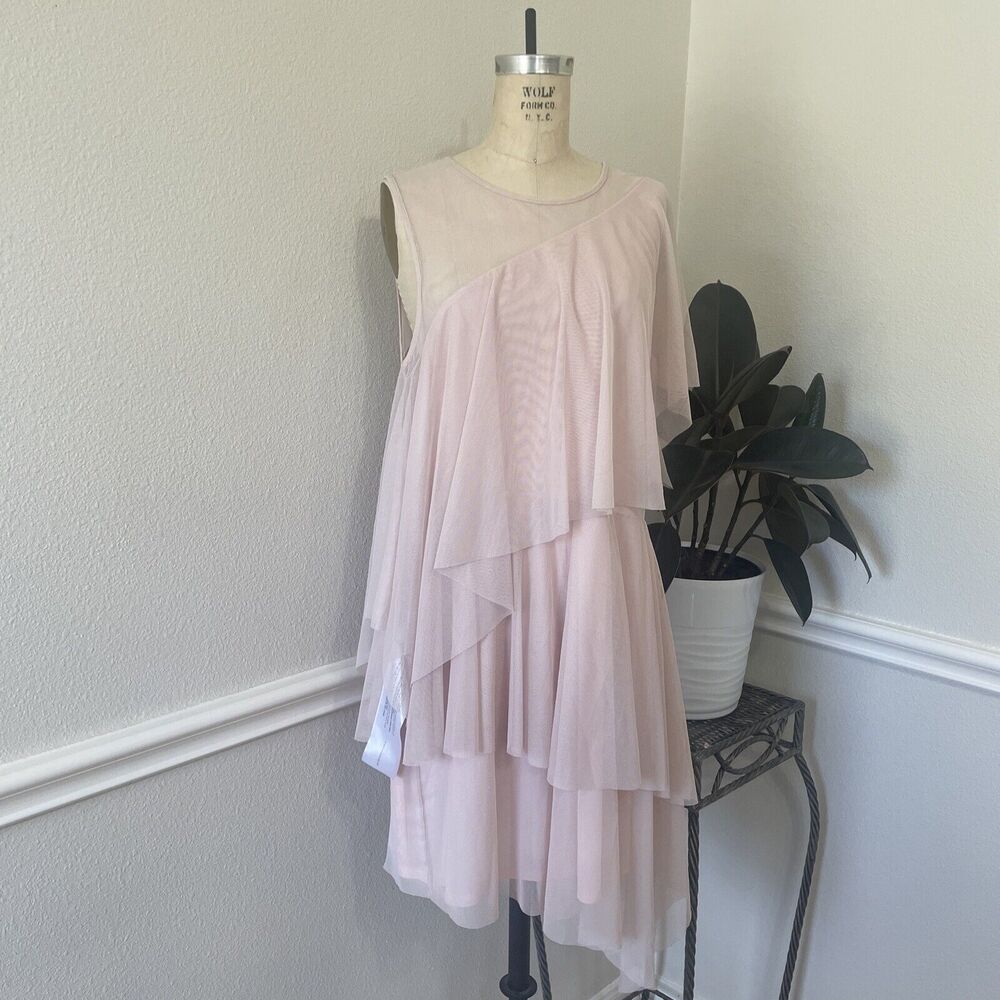 bcbg maxazria dress, Tulle ballet pink short dress, size L, new without tags